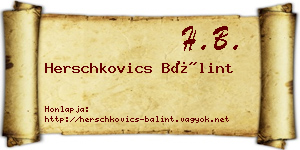 Herschkovics Bálint névjegykártya
